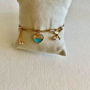 Gold and Blue Charm Bracelet